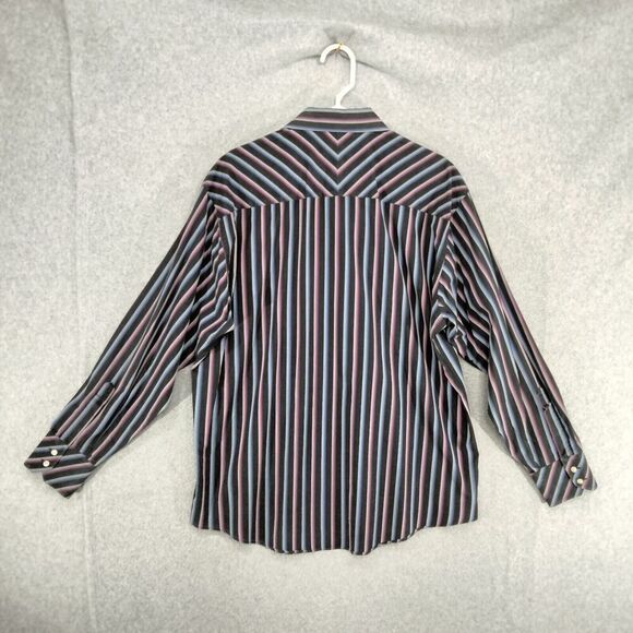 Ted Baker London Button Down Shirt Mens Sz 16.5-34/35 Black Multi Striped - Picture 8 of 11